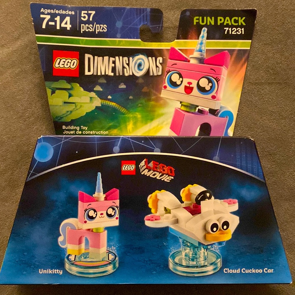 New Unopened Lego Dimensions Lego Movie Unikitty and Cloud Cuckoo Car Fun Pack